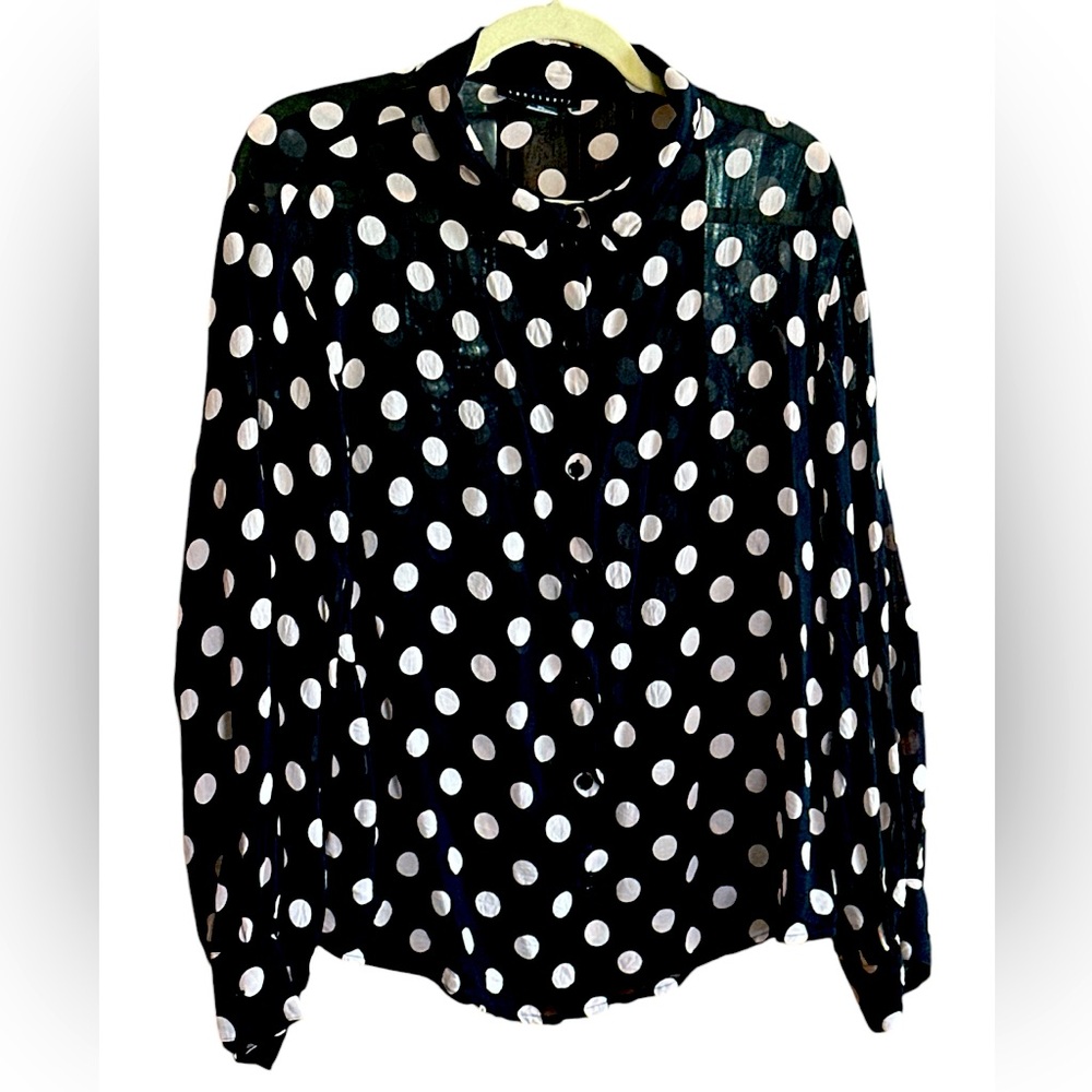 Polka Dot Sheer Rayon Blouse